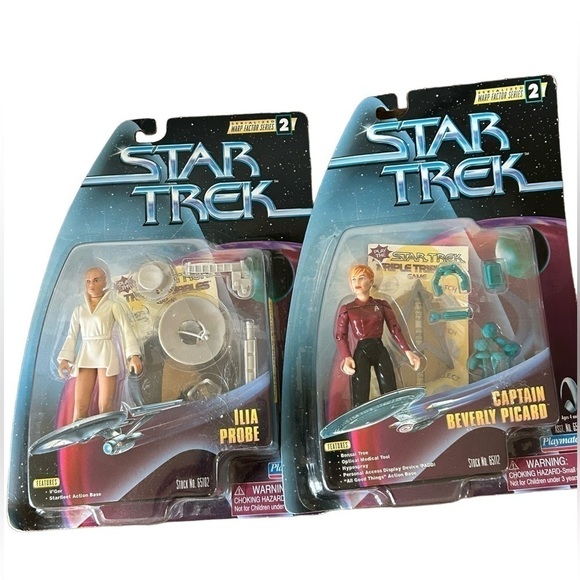 MIB Vintage Star Trek Warp Factor Series 2 Ilia Probe & Captain Beverly Picard - Picture 1 of 5